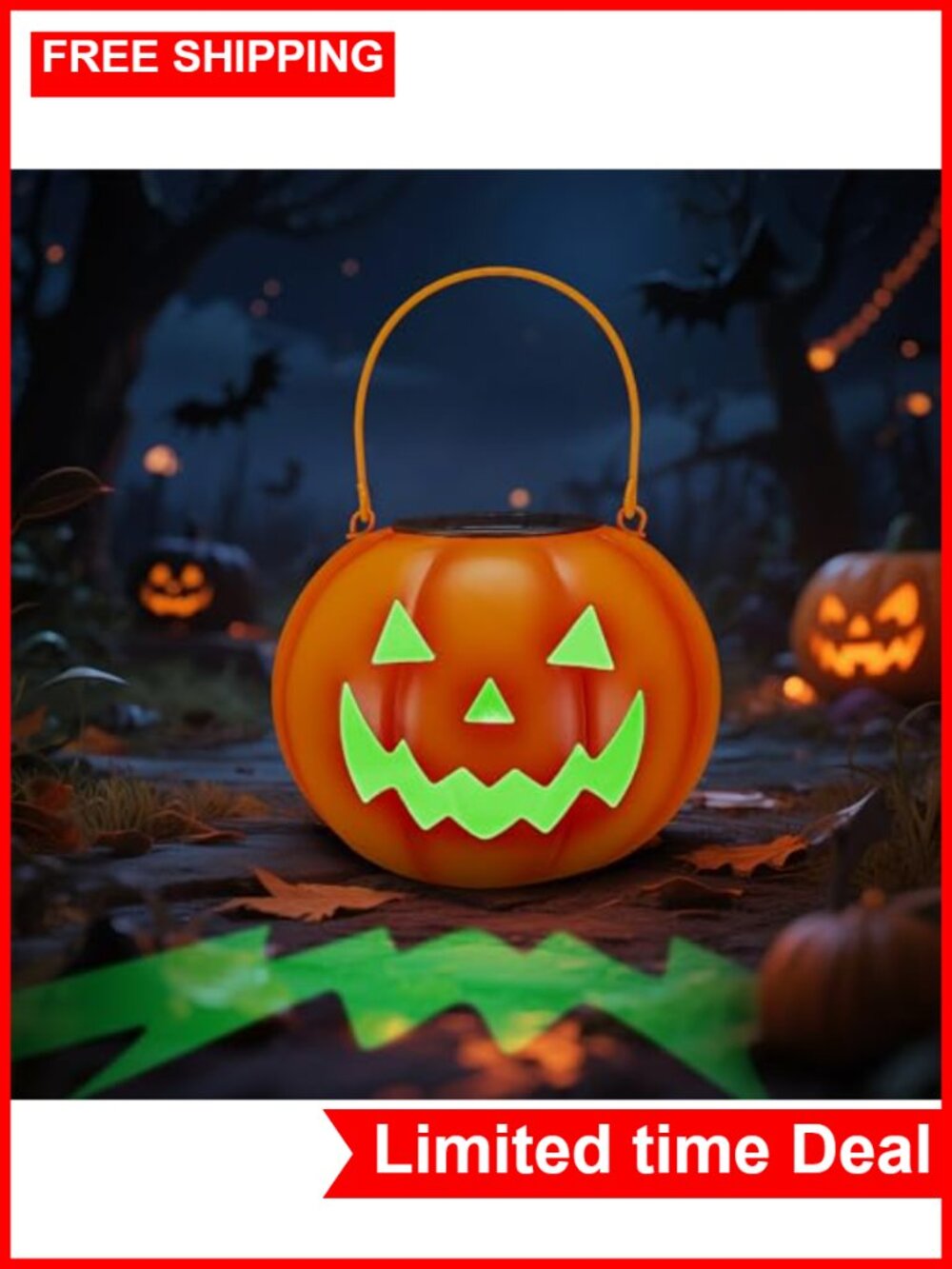Solar Pumpkin Halloween Lantern Heavy Duty Metal Color Changing